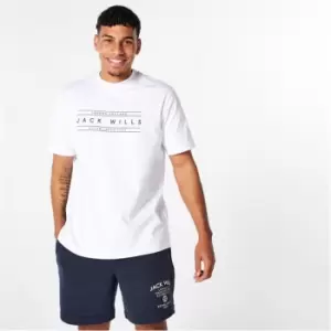 Image of Jack Wills Rubber Logo T-Shirt - White
