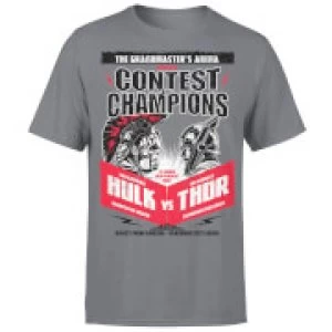 Image of Marvel Contest Of Champions Hulk Vs Thor Charcoal T-Shirt - L - Charcoal