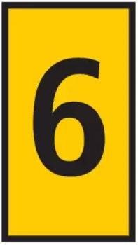Image of HellermannTyton WIC0 Cable Markers, Pre-printed "6", Yellow, 2 2.8mm Dia. Range