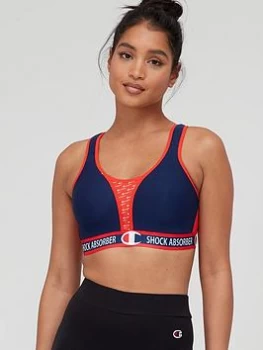 Image of Shock Absorber Champion Padded Run Bra - Navy, Size 36B, Women
