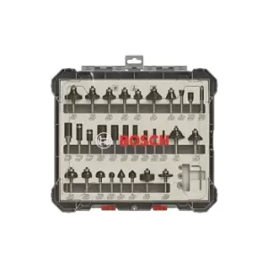 Image of Bosch Professional 30 pcs. Mixed Router Bit Set (for Wood, Ø 6mm Shank, Accessory Router)