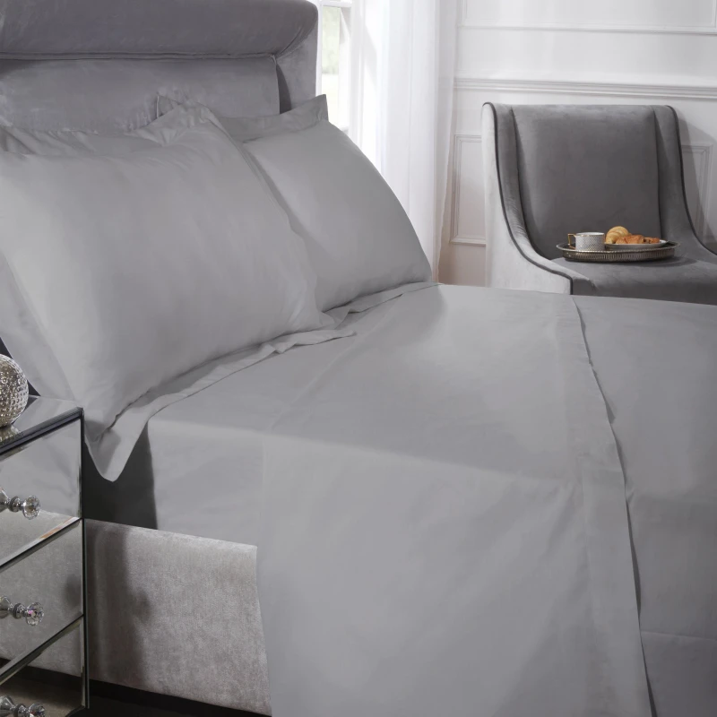 Image of Emma Barclay 400 Thread Count Cotton - Pillowcase Pair Pillowcases Standard Silver 39258011000