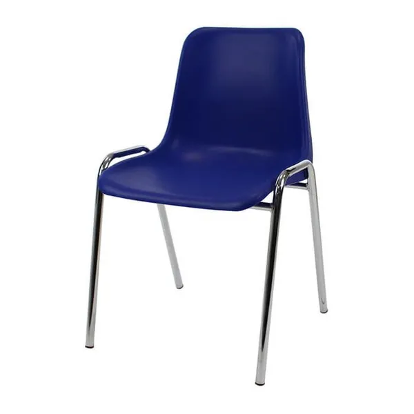 Image of Economy Polypropylene Stacking Chair Blue