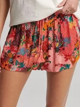 Image of Superdry Vintage Beach Printed Short - Pink, Size 10, Women