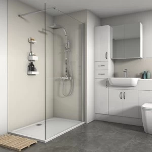 Image of Splashwall Matt Ivory 2 sided Shower Panel kit (L)1200mm (W)1200mm (T)4mm