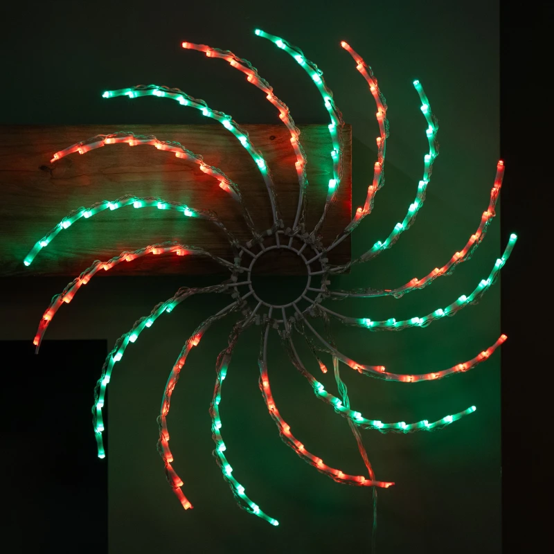 Image of 50cm Light up Christmas Spinner Decoration with 128 Red and Green LEDs