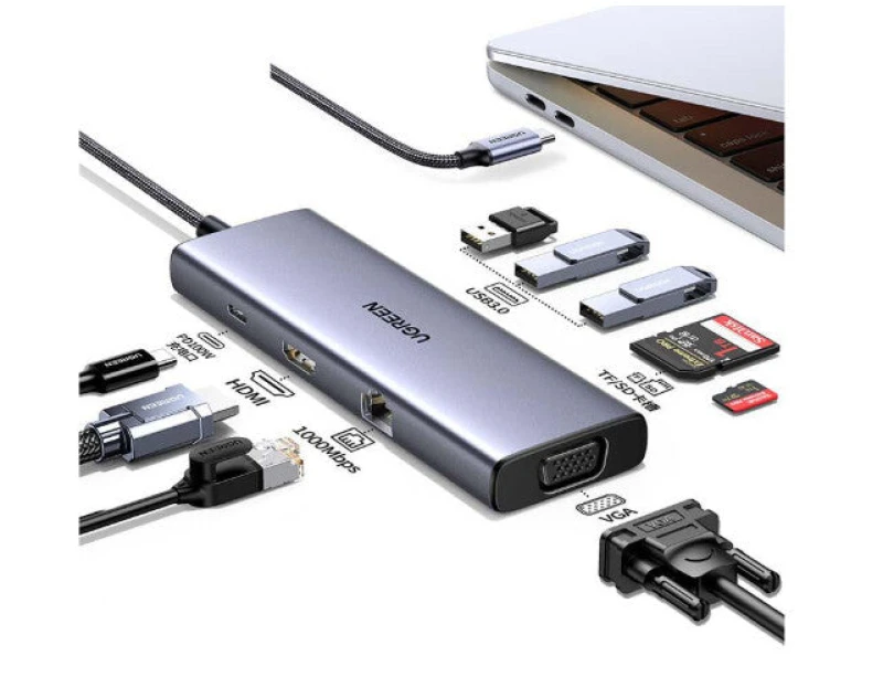 Image of Ugreen Ugreen Revodok USB-C 6-IN-1 Hub met 4K HDMI USB Type-C 10000 Mbps 15600