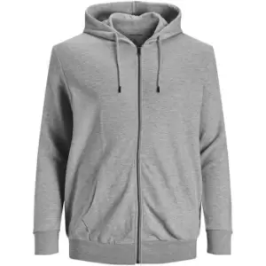 Image of Jack and Jones Zip Through Hood Sweat Plus Size - Grey