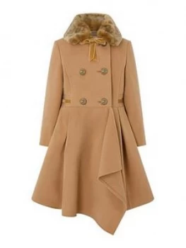 Image of Monsoon Girls Camel Waterfall Coat - Camel