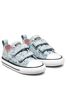 Image of Converse Chuck Taylor All Star 2V Snowy Leopard Plimsoll - Blue/Pink, Blue/Pink, Size 6