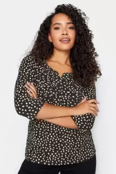 Image of Spot Print Henley Top