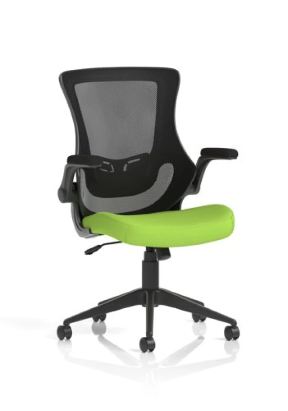 Image of Orbit Orbit Black Mesh Back Chair Bespoke Colour Seat Myrrh Green KCUP2138