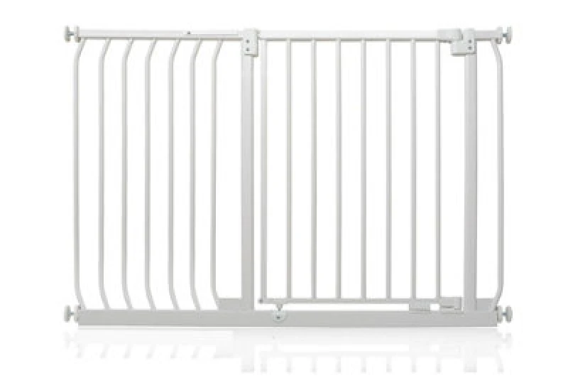 Image of Safetots Elite Pressure Safety Gate, 116Cm - 125Cm, Matt White, Pressure Fit Stair Gate