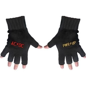 Image of AC/DC - PWR-UP Logo Fingerless Gloves - Black
