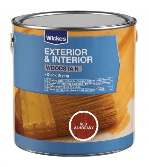 Image of Wickes Quick Drying Woodstain - Red Mahogany 750ml