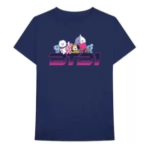 Image of BT21 - Space Wappen Logo Unisex XX-Large T-Shirt - Blue