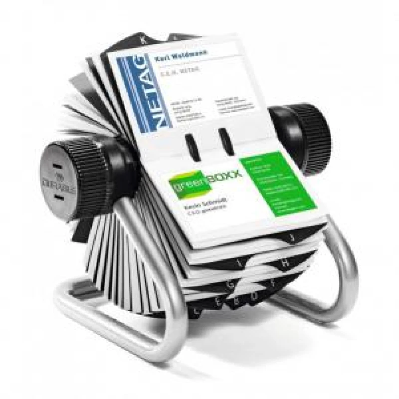 Image of Durable VISIFIX 400 Card Rotary Business Card Holder File - A-Z Index DRBE248123