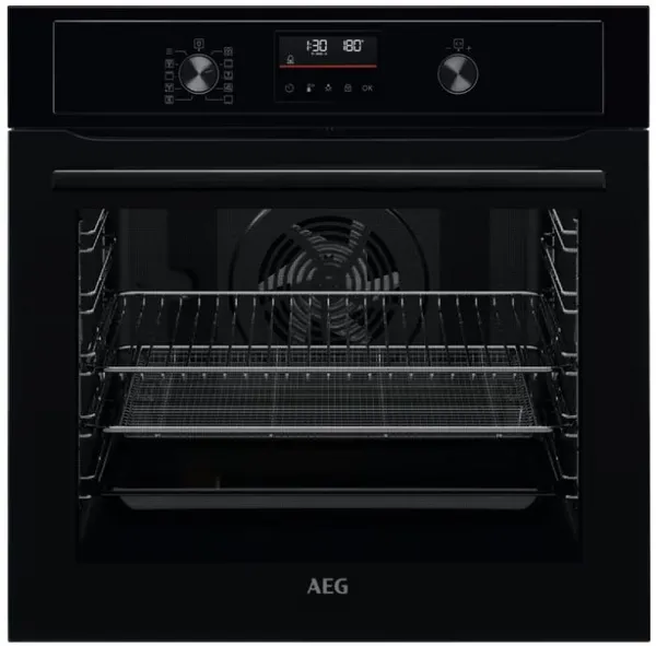 Image of AEG 6000 Series BPX535A61B Built In Electric Single Oven and Pyrolytic Cleaning - Black - A+ Rated