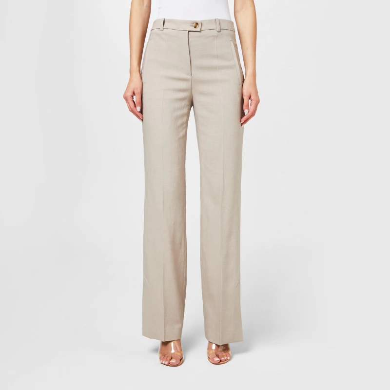 Image of Boss Womens Terela Straight Trousers Open Beige 298 female 4 (XXS)