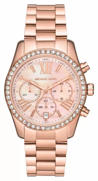 Image of Michael Kors MK7242 Lexington Womens Rose Gold-Toned Steel Watch