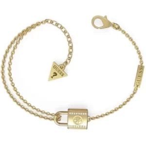Image of Ladies Guess Keep Me Close Tiny Chain Padlock Bracelet