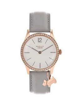Image of Radley London Grey Millbank Watch With Rose Gold Casing Ladies Watch