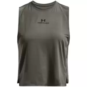 Image of Under Armour Armour Rush Crop Tank Top Womens - Grey