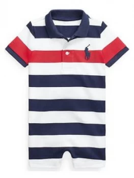 Image of Ralph Lauren Baby Boys Stripe Shortall - Navy