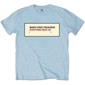 Image of Manic Street Preachers - Everything Must Go Unisex Small T-Shirt - Blue