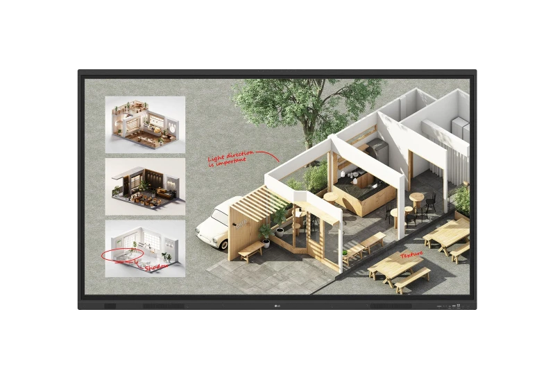 Image of LG CreateBoard Standard interactive whiteboard 190.5cm (75") 3840 x 2160 pixels Touch Screen Black 75TR3DQ-B.AUEQ