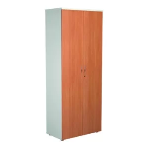 Image of Jemini Wooden Cupboard 800x450x2000mm White/Beech KF811107