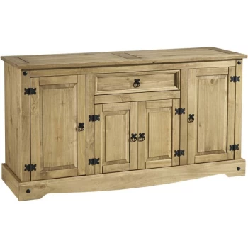 Image of Corona Mexican Pine 4 Door 1 Drawer Sideboard - Seconique