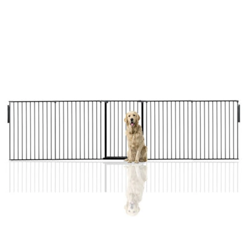 Image of Bettacare Premium Extra Tall Multi Panel Flexible Dog Barrier, Up To 370Cm Wide, Black, 105Cm Tall