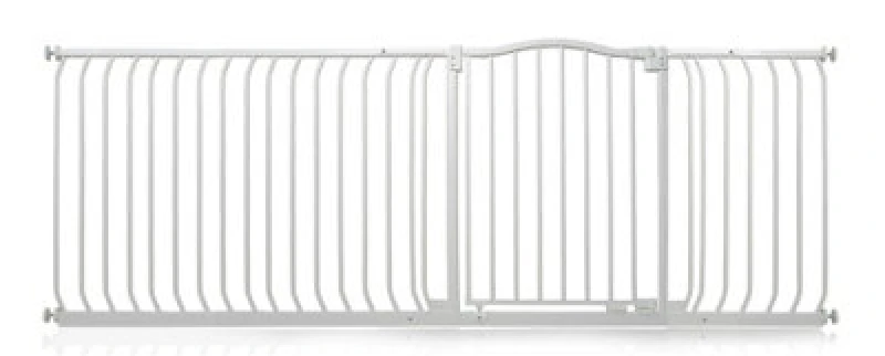 Image of Safetots Curved Top Safety Gate, 207Cm - 216Cm, Matt White, Pressure Fit Stair Gate