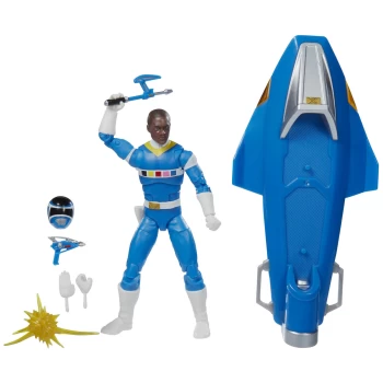Image of Hasbro Power Rangers Lightning Collection In Space Blue Ranger & Galaxy Glider Figure