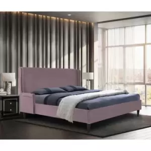 Image of Shanaya Bed Super King Plush Velvet Pink