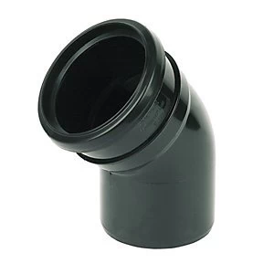 Image of FloPlast SP163B Soil Pipe 135 Deg Bend Socket/Spigot - Black 110mm