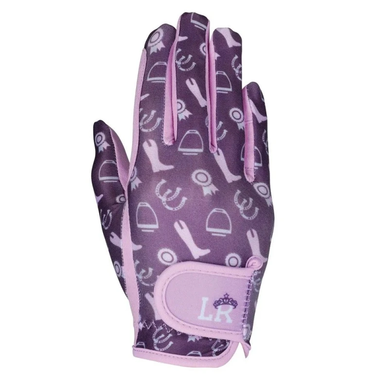 Image of Little Rider Giddy Up Gymkhana Riding Gloves in Purple Size: Large Purple Unisex L