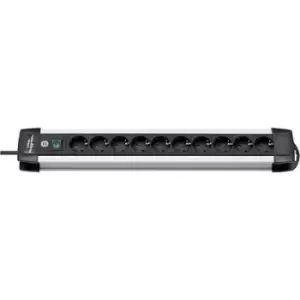Image of Brennenstuhl 1391000010 Power strip (+ switch) 10x Black, Aluminium PG connector