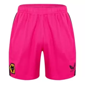 Image of Castore Wolves Away Goalkeeper Shorts Mens - Pink