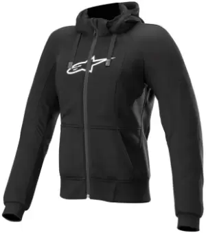 Image of Alpinestars Stella Chrome Sport Ladies Motorcycle Hoodie, black-white, Size S for Women, black-white, Size S for Women