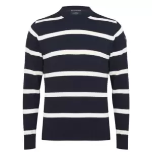Image of Paul And Shark Stripe Crew Sweatshirt - Blue