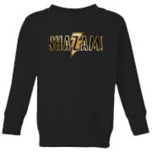 Image of Shazam Gold Logo Kids Sweatshirt - Black - 5-6 Years