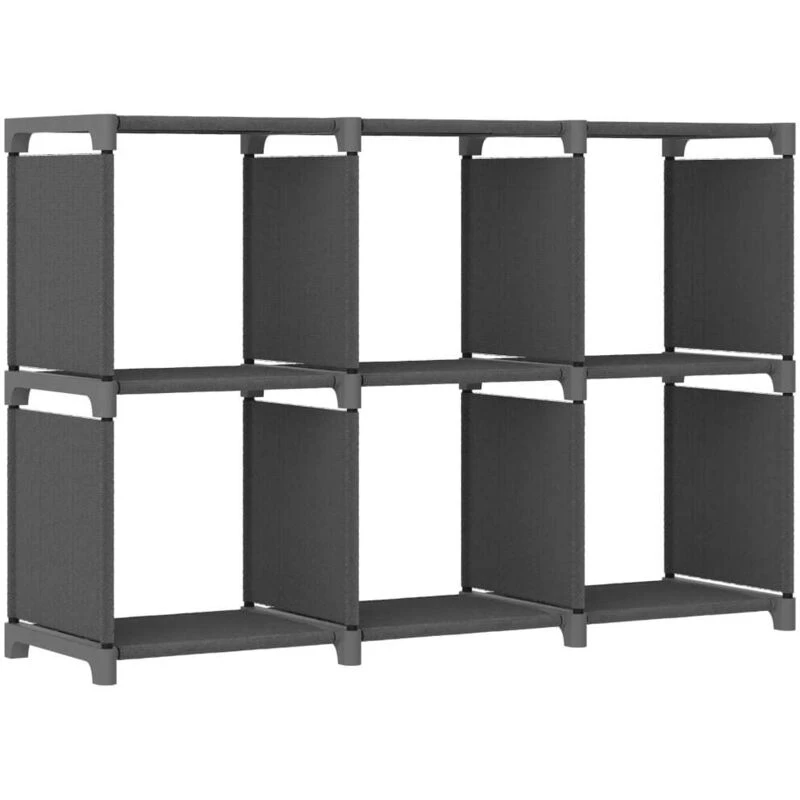 Image of VIDAXL Vidaxl - 6-Cube Display Shelf Grey 103x30x72.5cm Fabric 8720286042656