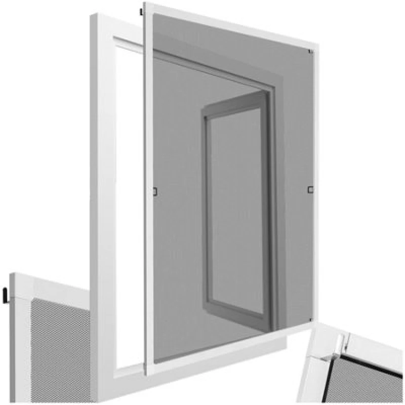 Image of Tectake Fly Screen - For Window Frame, Individually Adjustable 80 X 100 Cm - White