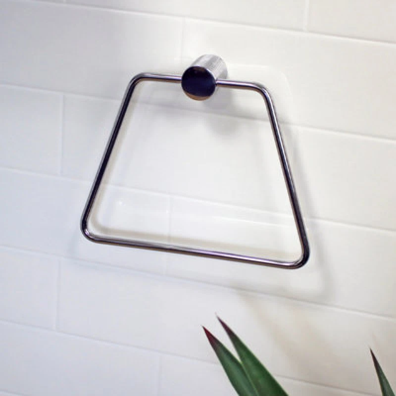 Image of Showerdrape Vitality Chrome Stainless Steel Wall Mounted Towel Ring Metallic Silver