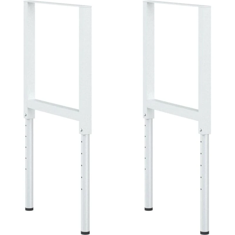 Image of VIDAXL Vidaxl - Adjustable Work Bench Frames 2 pcs Metal 55x(69-95.5) cm Grey 8720286111581