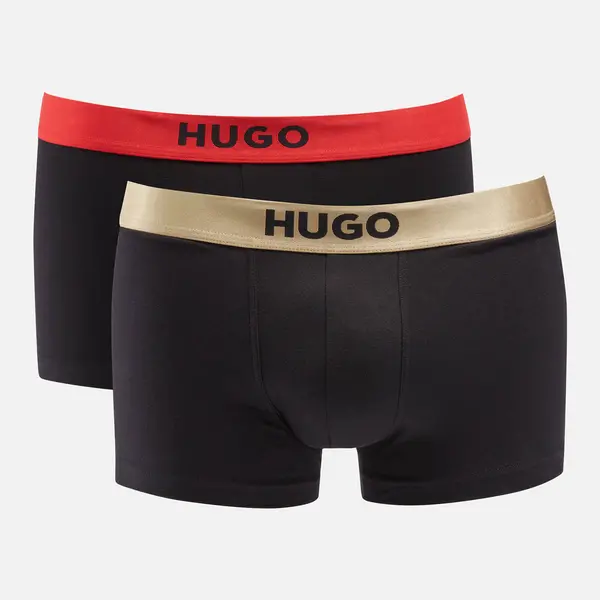 Image of HUGO Bodywear Two-Pack Stretch Cotton-Jersey Boxer Trunks - XL Black Underwear and Nightwear male 50485280-009 XL