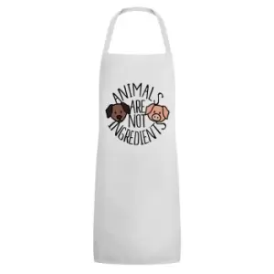 Image of Grindstore Unisex Adult Animals Are Not Ingredients Full Apron (One Size) (White)