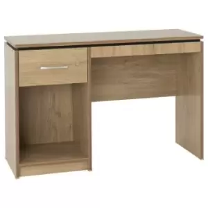 Image of Charles Computer Desk in Oak Effect Veneer with Walnut Trim